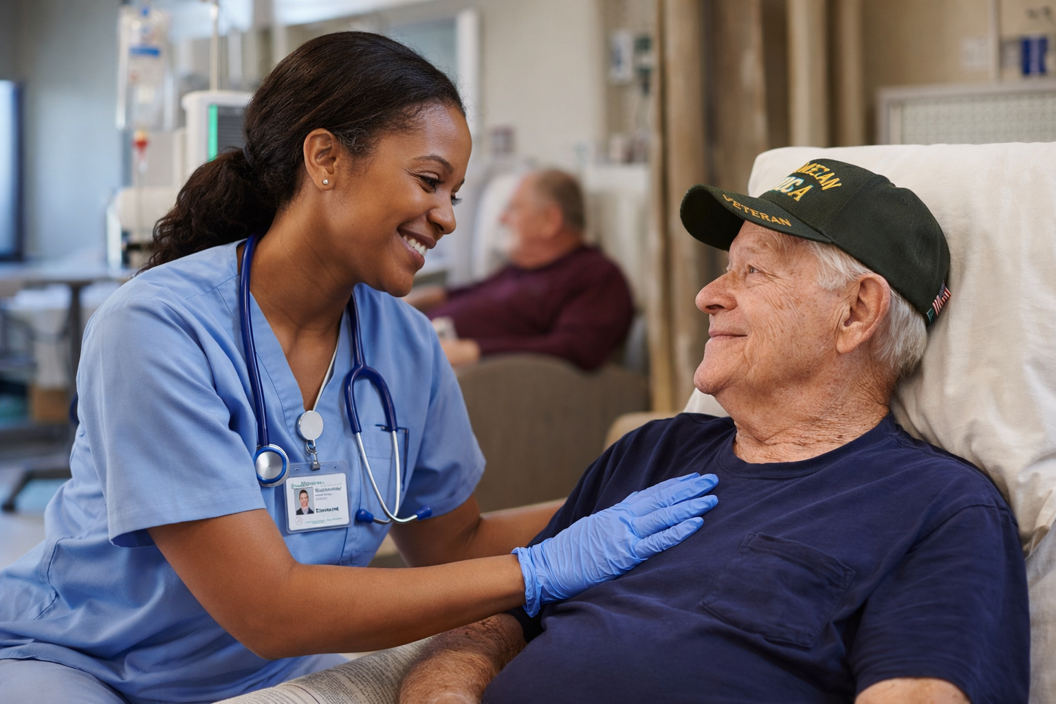 Nursing Assistant (CLC) providing care to a veteran at a VA Community Living Center in USA 2026